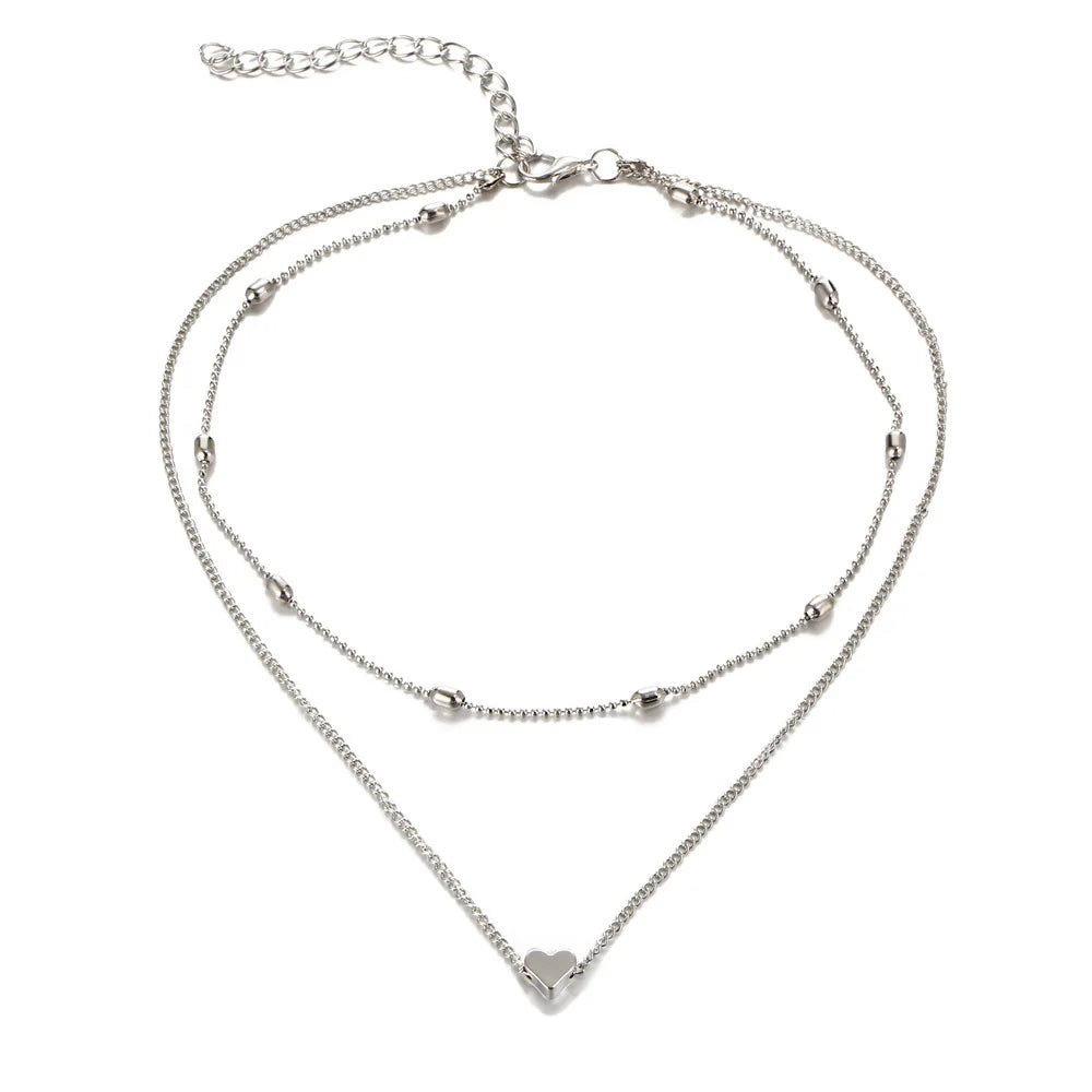 Minimalist Heart Clavicle Necklace