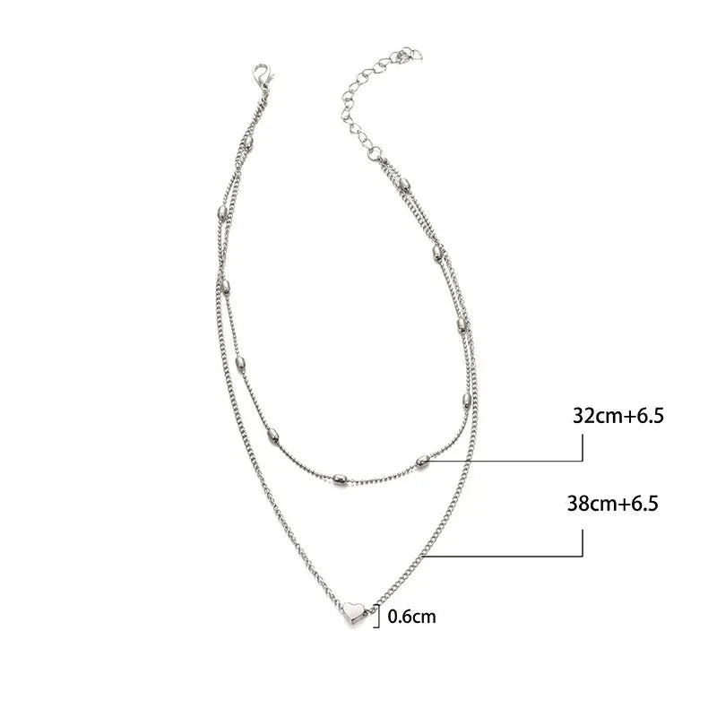 Minimalist Heart Clavicle Necklace