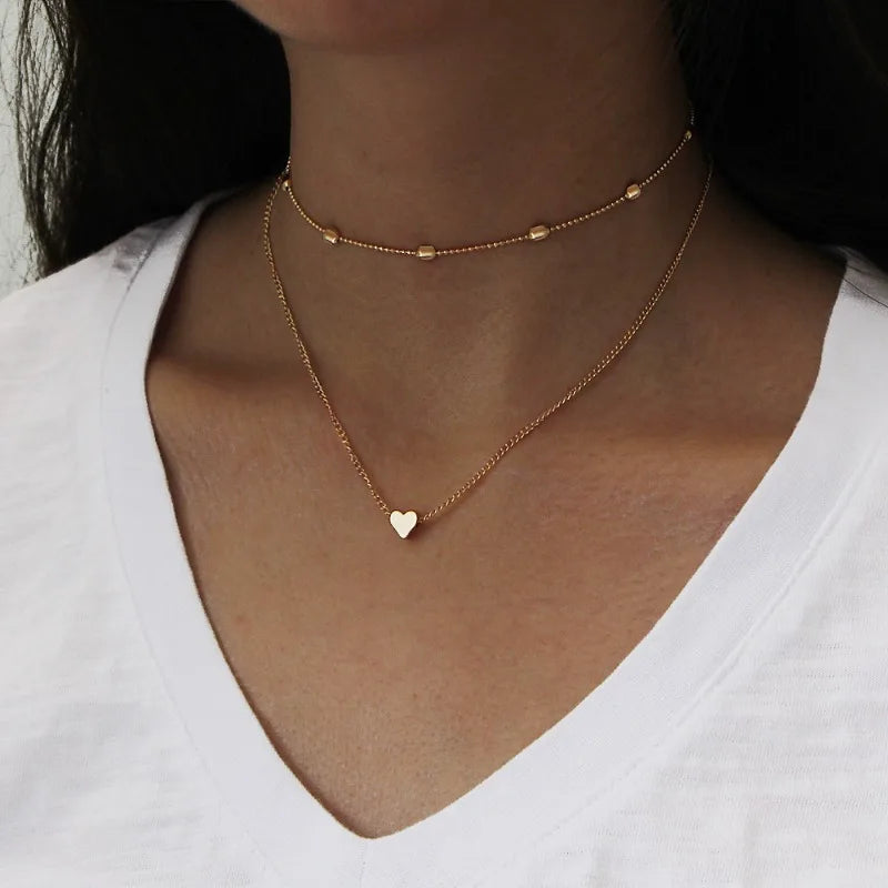 Minimalist Heart Clavicle Necklace