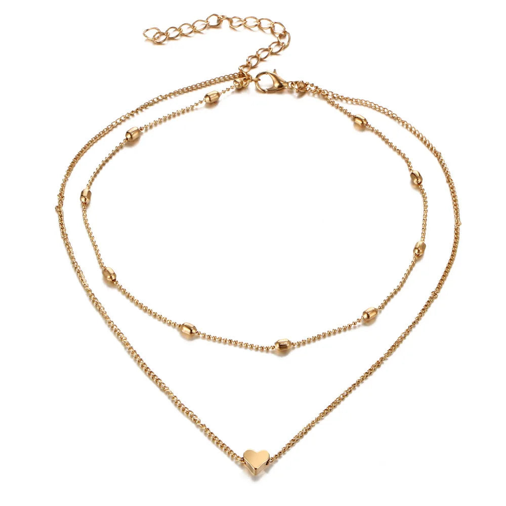 Minimalist Heart Clavicle Necklace